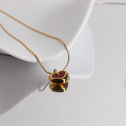 الذهب الصغيرة صدف القلب استرخى قلادة قلادة للنساء الفتيات، عيد الحب لطيف الحب المينا قطرة قلادة قابل للتعديل سلسلة الزفاف حفلة موسيقية هدية مجوهرات. in Kuwait