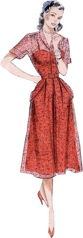 مجموعة أنماط خياطة فستان قطعة واحدة من Butterick Misses' Vintage من الخمسينيات، رمز التصميم B6956، 8-10-12-14-16، متعدد الألوان in Saudi Arabia