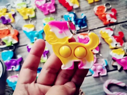 20 Packs Bulk Dog Puppy Backpack Keychain Decor Rainbow Mini pop Fidget for Students Gift and Dog Party Favors,Students Bubble Prize for boy and Little Girl Kids in Saudi Arabia