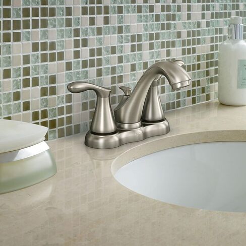Moen WS84944SRN Varese Two-Handle Lavatory Faucet, Spot Resist Brushed Nickel in Kuwait