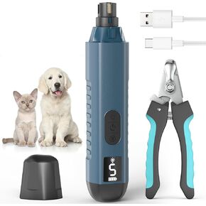 Dog Nail Grinder, Dog Nail Trimmers and Clippers Kit, 5 Speeds Nail Grinder for Dogs, Rechargeable Dog Nail Grinder with LED Light, Nail Grinder for Dogs Quiet, Nail Trimmer Nail Grinder for Dogs Cats in Saudi Arabia