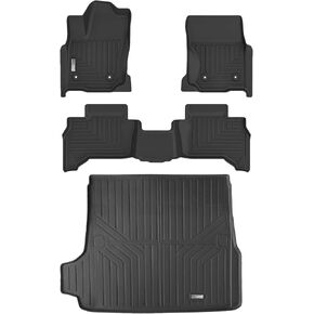 Floor Mats & Cargo Liner for 2025 Toyota 4Runner,1st 2nd Row with Trunk Mat,TPE All Weather Protection Slush Floor Liner Black in Kuwait