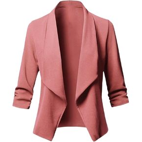 Womens Business Casual Blazer Shawl Collar Suit Jackets Open Front Long Sleeve Blazers Slim Fit Outwear Summer Coat in Saudi Arabia