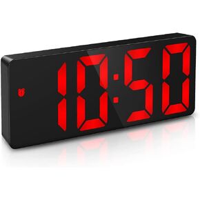 ORIA LED Alarm Clock, Digital Alarm Clock, Large Display LED Desk Clock with Snooze, 3 Adjustable Brightness, USB Charging Ports for Bedroom, Office,Red in Saudi Arabia