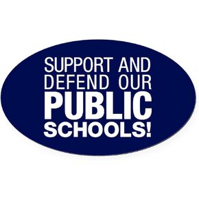 CafePress Support and Defend Our Public Schools Euro Oval Car Bumper Magnet in Kuwait