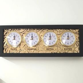 Generic Multi Zone Gear Clock. Personalized Clock with 4 Tags. Gold, Large, Multi Zone Wall Clock in Saudi Arabia