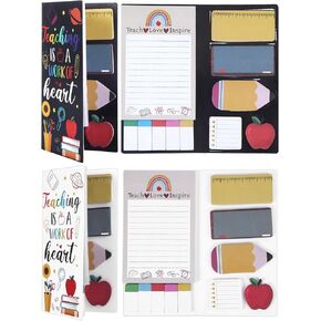 Teacher Sticky Notes Set,Teacher Notepad Blackboard,Self-Stick Note Pads,Teacher Appreciation Gifts,Self-Adhesive Personalized Sticky Notes,Teaching is a Work of Heart,School Supplies in Kuwait