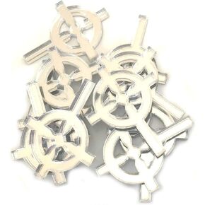 Super Cool Creations Gothic Cross Shaped Crafting Mirrors, Set of 10, Many Colours, Shatterproof Acrylic, Silver Mirror, Pack of 10 x 6cm in Kuwait