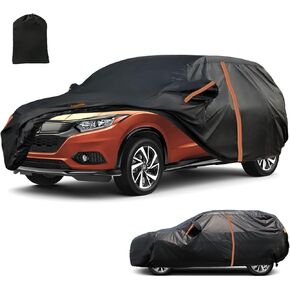 Waterproof SUV Car Cover Custom Fit for 2016-2022 Honda HR-V, All Weather Outdoor SUV Car Covers with Zipper Door, Windproof Bands Cover,Reflective Strip for Snow Rain Dust Cover,Sun UV Protection in Kuwait
