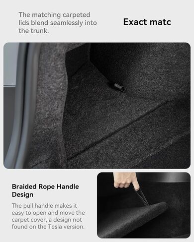 Trunk Organizer for 2024 2025 Tesla Model 3 Highland Accessories Rear Trunk Storage Bins Side Box with Lids for 2025 2024 Model 3 Interior Accessories TPE Material Waterproof Odorless 2 PCS in Saudi Arabia