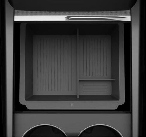 TUDIA Center Console Organizer Tray Designed for Tesla Model 3 (2021-2023) / Model Y (2021-2024) - [NOT Compatible with Model 3 2024/2025] Smooth Slide Silicone Interior Storage Accessories in Saudi Arabia