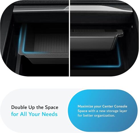 TUDIA Center Console Organizer Tray Designed for Tesla Model 3 (2021-2023) / Model Y (2021-2024) - [NOT Compatible with Model 3 2024/2025] Smooth Slide Silicone Interior Storage Accessories in Saudi Arabia