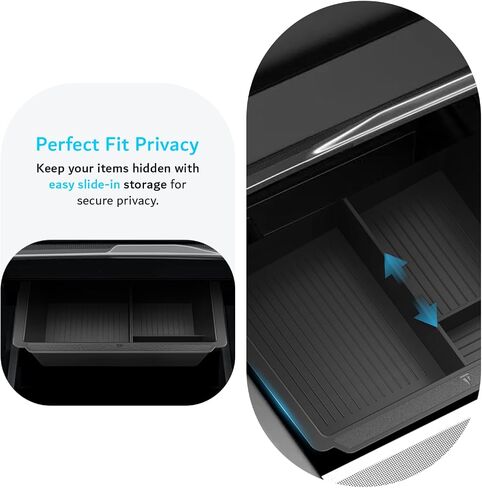 TUDIA Center Console Organizer Tray Designed for Tesla Model 3 (2021-2023) / Model Y (2021-2024) - [NOT Compatible with Model 3 2024/2025] Smooth Slide Silicone Interior Storage Accessories in Saudi Arabia