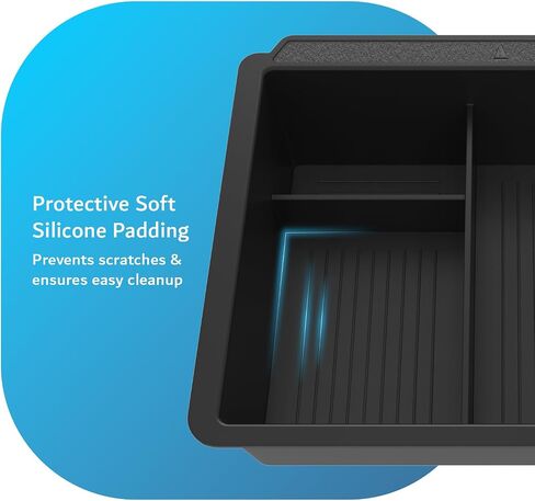 TUDIA Center Console Organizer Tray Designed for Tesla Model 3 (2021-2023) / Model Y (2021-2024) - [NOT Compatible with Model 3 2024/2025] Smooth Slide Silicone Interior Storage Accessories in Saudi Arabia
