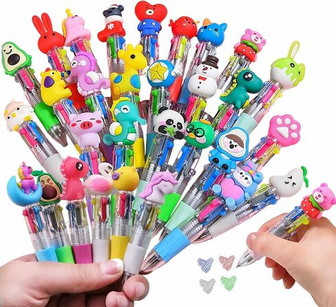 30 PCS Mini Multicolor Les ، 4 in1 Kawaii Party Party Bag Pen ، Point Pens لأعياد الميلاد وحفلات الأطفال ، هدايا الأقلام اللطيفة الحبر Kawaii مجموعة (أسلوب متنوع) in Kuwait