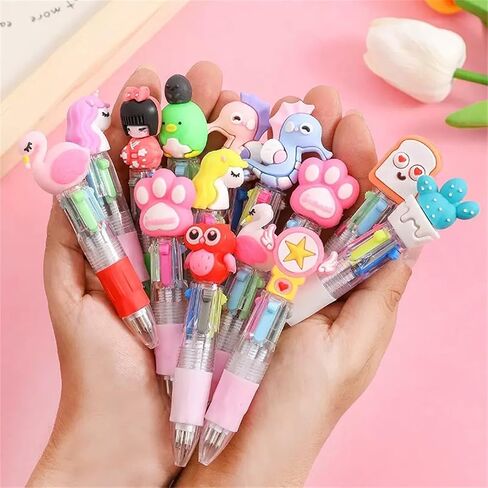 30 PCS Mini Multicolor Les ، 4 in1 Kawaii Party Party Bag Pen ، Point Pens لأعياد الميلاد وحفلات الأطفال ، هدايا الأقلام اللطيفة الحبر Kawaii مجموعة (أسلوب متنوع) in Kuwait