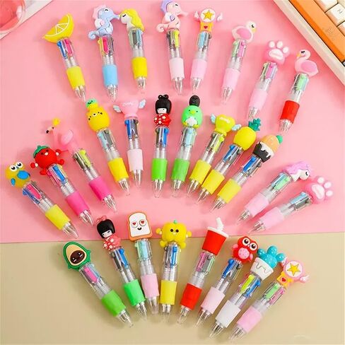 30 PCS Mini Multicolor Les ، 4 in1 Kawaii Party Party Bag Pen ، Point Pens لأعياد الميلاد وحفلات الأطفال ، هدايا الأقلام اللطيفة الحبر Kawaii مجموعة (أسلوب متنوع) in Kuwait