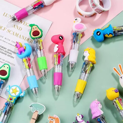 30 PCS Mini Multicolor Les ، 4 in1 Kawaii Party Party Bag Pen ، Point Pens لأعياد الميلاد وحفلات الأطفال ، هدايا الأقلام اللطيفة الحبر Kawaii مجموعة (أسلوب متنوع) in Kuwait