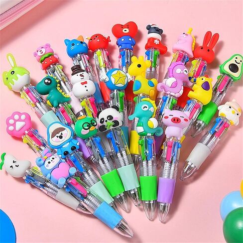 30 PCS Mini Multicolor Les ، 4 in1 Kawaii Party Party Bag Pen ، Point Pens لأعياد الميلاد وحفلات الأطفال ، هدايا الأقلام اللطيفة الحبر Kawaii مجموعة (أسلوب متنوع) in Kuwait