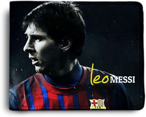 Lionel Messi Artwork Printed Pu Leather Wallet for Men's/Boy's, Lio Messi Black-10, Casual in Saudi Arabia