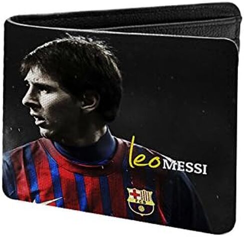 Lionel Messi Artwork Printed Pu Leather Wallet for Men's/Boy's, Lio Messi Black-10, Casual in Saudi Arabia