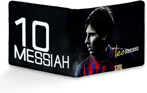 Lionel Messi Artwork Printed Pu Leather Wallet for Men's/Boy's, Lio Messi Black-10, Casual in Saudi Arabia