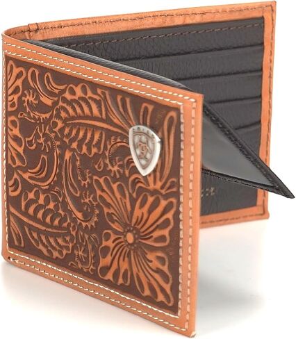 ARIAT BIFOLD FLOROL SESSING WALLET ، NUTMEG in Saudi Arabia