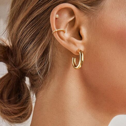 Dalilah Gold Hoop Earrings in Kuwait