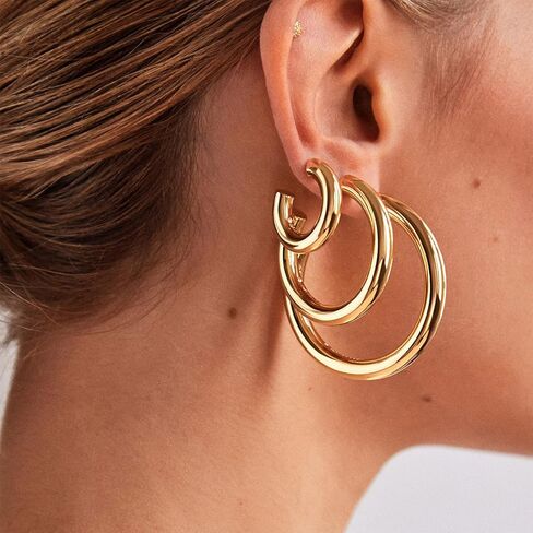 Dalilah Gold Hoop Earrings in Kuwait