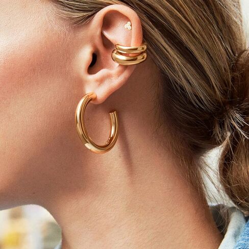 Dalilah Gold Hoop Earrings in Kuwait