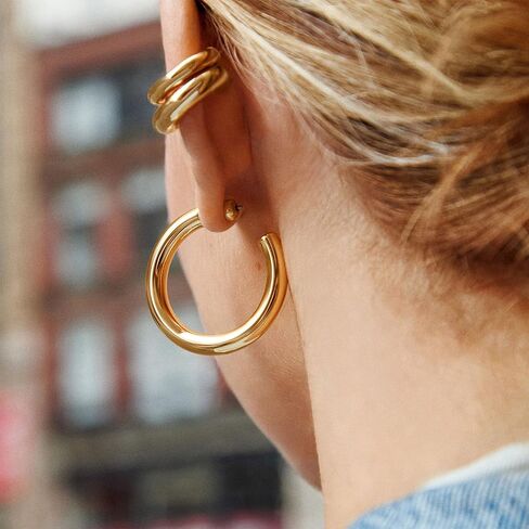 Dalilah Gold Hoop Earrings in Kuwait