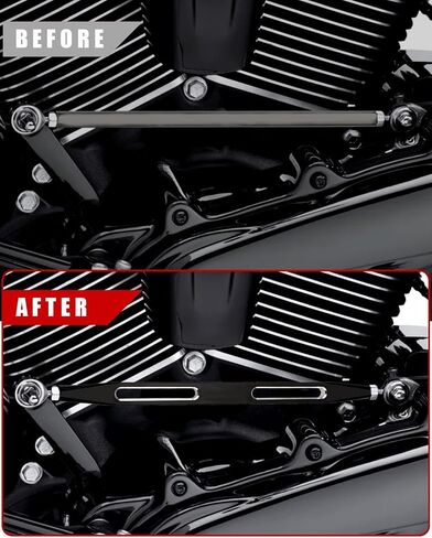 Shift Linkage Rod Gear Shifter Lever Compatible for Harley Davidson Road King Touring Softail Dyna Street Glide 1986-2024 (Long Slot, Chrome) in Saudi Arabia
