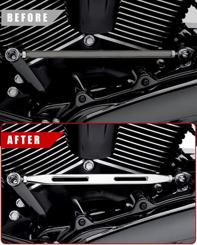 Shift Linkage Rod Gear Shifter Lever Compatible for Harley Davidson Road King Touring Softail Dyna Street Glide 1986-2024 (Long Slot, Chrome) in Saudi Arabia