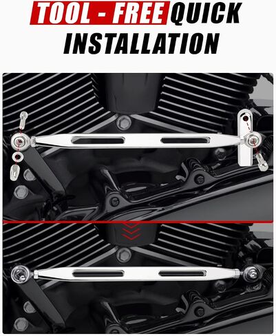 Shift Linkage Rod Gear Shifter Lever Compatible for Harley Davidson Road King Touring Softail Dyna Street Glide 1986-2024 (Long Slot, Chrome) in Saudi Arabia