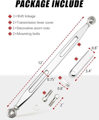 Shift Linkage Rod Gear Shifter Lever Compatible for Harley Davidson Road King Touring Softail Dyna Street Glide 1986-2024 (Long Slot, Chrome) in Saudi Arabia