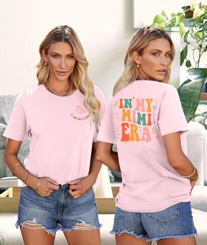 ميمي قميص النساء جدة الجدة في Mimi Era Graphic Tees عرضية الجدة الهدية in Kuwait