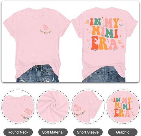 ميمي قميص النساء جدة الجدة في Mimi Era Graphic Tees عرضية الجدة الهدية in Kuwait