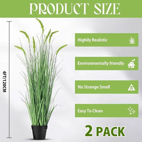 Jexine 2 Pieces Faux Plants Outdoor 4 ft Tall Artificial Grass Faux Greenery Floor Plants for Housewarming Gift House Garden Bathroom Lobby Outdoor (Artificial Onions Grass) in Saudi Arabia