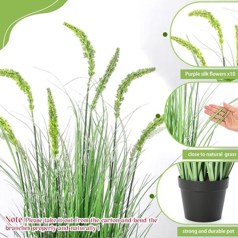 Jexine 2 Pieces Faux Plants Outdoor 4 ft Tall Artificial Grass Faux Greenery Floor Plants for Housewarming Gift House Garden Bathroom Lobby Outdoor (Artificial Onions Grass) in Saudi Arabia