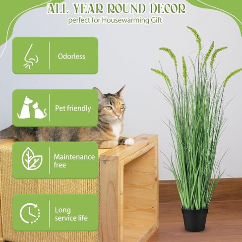 Jexine 2 Pieces Faux Plants Outdoor 4 ft Tall Artificial Grass Faux Greenery Floor Plants for Housewarming Gift House Garden Bathroom Lobby Outdoor (Artificial Onions Grass) in Saudi Arabia