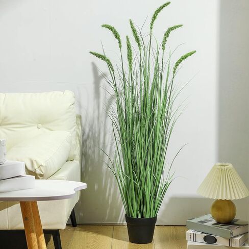 Jexine 2 Pieces Faux Plants Outdoor 4 ft Tall Artificial Grass Faux Greenery Floor Plants for Housewarming Gift House Garden Bathroom Lobby Outdoor (Artificial Onions Grass) in Saudi Arabia