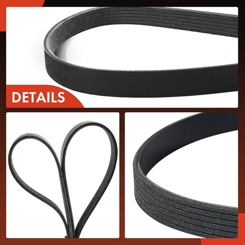 A-Premium Engine Serpentine Drive Belt Compatible with Toyota, Mercedes-Benz, Volkswagen, Audi, Mitsubishi & Chevrolet Cars - Corolla/Matrix 03-08, C230, SLK230, Passat, A4, A6, Lancer, Aveo in Saudi Arabia
