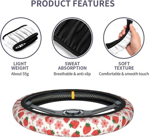 Sun and Moon Celestial Steering Wheel Cover Universal 15 Inch, Anti-Slip Car Accessories, Steering Wheel Protector for Women Men, Car Interior Decor in Saudi Arabia