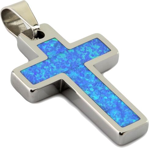 Tungsten Cross Gold Plated, Black Plated or Polished with Different Inlays and Stainless Steel Cuban necklace 16" to 28" in length in Kuwait