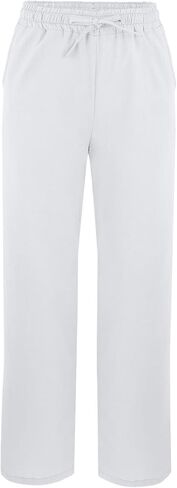 Linen Pants for Women 2025 Summer Casual Loose Flowy Beach Pant,Elastic High Waist Split Hem Trousers with Pockets in Saudi Arabia