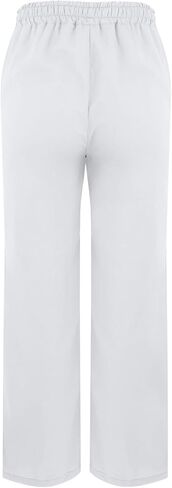 Linen Pants for Women 2025 Summer Casual Loose Flowy Beach Pant,Elastic High Waist Split Hem Trousers with Pockets in Saudi Arabia