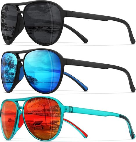 STORYCOAST Polarized Aviator Sunglasses for Men Women Classic Retro Aviators Sports Driving Running Sun Glasses in Saudi Arabia