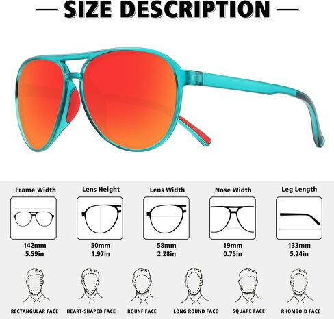 STORYCOAST Polarized Aviator Sunglasses for Men Women Classic Retro Aviators Sports Driving Running Sun Glasses in Saudi Arabia