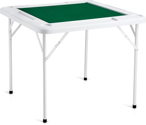 طاولة VEVOR Mahjong، طاولة دومينو قابلة للطي لـ 4 لاعبين مع سطح طاولة أخضر مقاوم للاهتراء، طاولة بطاقات مربعة محمولة مع 4 حاملات أكواب و4 صواني شرائح لألغاز بوكر ماجونغ، 35.4 × 35.4 بوصة in Kuwait