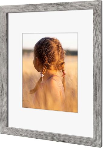 Golden State Art, 16x20 Picture Frame with Mat for 11x14 - High Definition Glass Wall Mounting Horizontal Vertical Display (Silver, 1 Pack) in Kuwait